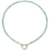 GAVU Collana da Donna con Perline di Pietre Naturali e Ciondolo Cuore Porta Anelli, Collana Porta Anelli da Donna, Gioielli Estivi