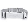 Vnox Bracciale Uomo Personalizzato Nome Regolabile Incisione Bracciali da Uomo in Acciaio Inossidabile Bracciale a Polsino Personalizzate Personalizzati per Uomo Donna Migliore Amico