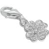 TheCharmWorks Ciondolo a Quadrifoglio con Cristalli di Zirconia Cubica Incassati e Moschettone in Argento 925