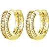 Richsteel Orecchini Uomo Cerchio Argento Oro Diamante Ago in Argento 925 | Larghezza 3/4,5/6 mm, zirconi bianchi saldamente incastonati, impermeabile e ipoallergenico, lucentezza abbagliante