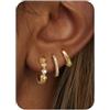 KALVICA 3 Paia Orecchini Cerchio Oro/Argento Set Orecchini Donna Ipoallergenico | Anallergici Placcato Oro 14K Piercing Orecchio Set Orecchini Cerchio Donna Piccoli