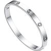 JewelryWe Bracciale da Donna in Acciaio Inossidabile con Strass Colore Argento/Oro/RosaOro Regalo