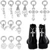 HOBBIESAY 12 pezzi 6 stili in lega gotica ciondolo per scarpe fai da te accessori per stivali croce teschio ragnatele ciondolo argento antico platino decorazione scarpe per stivali scarpe da