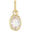 amor - Ciondolo per Catenina da Donna in Argento 925 - Placcato Oro/Dorato - con Zircone - Design ad Ovale - AMR-P0041
