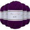 Utopia Crafts JOY DK, 5 gomitoli di filato acrilico da 50 g (250 g), lana per uncinetto e maglia, morbida lana per lavorare a maglia (prugna)