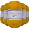 Utopia Crafts JOY DK, 5 gomitoli di filato acrilico da 50 g (250 g), lana per uncinetto e maglia, morbida lana per lavorare a maglia (oro ambra)