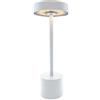 Lumisky Lampada da tavolo wireless touch in alluminio bianco opaco LED ROBY WHITE H30cm