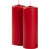 Cereria Di Giorgio - 2 Candele Cero - Diametro 7 cm Altezza 25 cm - Colore Rosso - Durata 135 ore - Non profumate