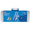 Prym Ergo - Set per lavorare a maglia per principianti, con ferri ergonomici da 3,5 mm, con accessori, aghi di lana, contatore di file e metro a nastro, scatola in metallo