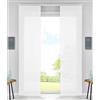 Gardinenbox 85589N2 - Tende a pannello, scorrevoli, con binario di scorrimento, asta di contrappeso, bianco, 245 x 60 cm, Confezione da 2