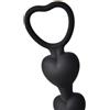 BONDAGERIE® Plug anale con cuori dilatatore in silicone medico, sicuro sextoys per lui e per lei, vari colori Colore: Nero
