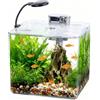 BEGONDIS Kit acquario per principianti da 5 l, 18 x 18 x 18 cm, mini acquario in plastica con LED e filtro USB, acquario fai da te per piccoli pesci da combattimento (5 l)