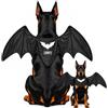 LIBRNTY Ali per animali domestici,Ali di Pipistrello di Cane, Costume di Costume per Cani (Nero U005)