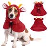 CITÉTOILE Cappello di Natale per Cani Renne Rosso, Cappuccio Inverno, S | Accessorrio Foto Caldo con Palchi e Orecchie, Laccio Regolabile per Cani Piccoli e Medi, Idea Regalo Pet Festivo