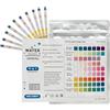 SureFly Strisce di prova dell'acqua acquario 9 in 1 Set di 100, kit test acquario acqua dolce e acqua salata, test nitrato pH GH KH cloro rame ferro con tubo e termometro