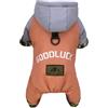 Izefia Cappotto per Cani Abbigliamento per Animali Tuta Antivento Giacca Invernale 4 Zampe Buona Fortuna Caldo Inverno Vestiti Spessi Sport Neve Prova Cappotto di Cotone per Cane Piccolo Gatto Medio