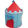 roba Tenda da Gioco - Castello del Cavaliere - Casetta da Gioco in Tessuto - 105 x 135 cm - Telaio con Barre in Fibra di Vetro - 1 Porta e 2 Finestre - Borsa Inclusa - Azzurro e Rosso