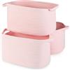 HNYQQL Cesto portaoggetti in corda di cotone,utilizzato per organizzare giocattoli per bambini,cesti regalo,vuoto, portabiancheria per bambini. (rosa)