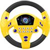 HoveeLuty Volante giocattolo 8x8 pollici Volante realistico per bambini con ventosa girevole a 360° con molteplici effetti sonori per casa, parco giochi, altalena, nave pirata, giallo per b