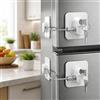 URMONA Chiusura Sicurezza Frigo 2 Pezzi, Serratura Adesiva con Chiave Casa | Adesivo forte, chiave inclusa, installazione rapida, blocco freezer, armadi, finestre, cassetti, protezione casa (Bianco)