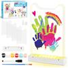 EFFILUMLUX Kit Impronta Mani e Piedi Neonati per 4 Persone, Kit Impronte Mani Famiglia Con Base LED Illuminata, Neonati Ideale Regalo per Nascita, Nuovi Genitori, Battesimo Bimbo