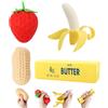 magnetspiele 4 Pezzi Squishy Cibo Giocattoli, Anti Stress Squishys Fidget Toys | Squishy Arahuete Fragola Burro Banana, Antistress Portatile Squishies Alimento per Bambini Adulti Lenisce l'Ansia Stress