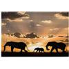 Mexpekil 1000 Pezzi Puzzle per Adulti Tre Elefanti Tramonto Puzzle in Legno Giochi di Puzzle Sfidanti per Adolescenti Regali