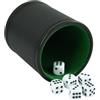 CATASTRBT Set di Dadi e Bicchieri Bossolo per Dadi in Pelle con 6 Dad per Adulti | Bicchiere Portadadi, Per Adulti, 6 Dadi Inclusi, Materiale in Pelle