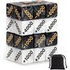QMAY Set di 24 dadi per contatore di potenza +1000/-6000 con custodia | 12 dadi bianchi (+1000-6000) e 12 neri (-1000-6000), compatibili con giochi di carte One Piece TCG, MTG