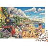 DAFUfbw Steam Train Puzzles per Anziani 1000Pc Riciclabile Paper Happy Beach Puzzle for Adultos Interesting Gioco Familiare Props Party Game Props for Home 70x50cm/1000pcs