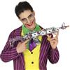 FIESTAS GUIRCA | Fucile per Costume Crazy Buffon Adulto/ragazzo - Viola | Motivo Buffone Originale | Dettagli Carte Da Gioco | Punta Arancione | Pvc Leggero | 67 cm | Carnevale, Halloween