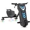 EVERCROSS EV8 Kart Drift 360°, Motore Picco 250W, Autonomia 26KM, Bluetooth | go kart elettrico con sedile regolabile,36V/5.2Ah, luci LED,3 velocità(16km/h),macchina elettrica per bambini,carico 70kg