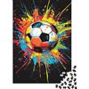 1M6T7B2K Football Splash Art Puzzle 1000 Pezzi Carta per Adulti Colori Vivaci Set Puzzle 1000 Pezzi Relax Decorazione Regalo Famiglia 38x26cm/1000pcs