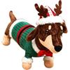 Generico Peluche Bassotto Natale 50cm Grande Cane Salsiccia Morbido Regalo Bambini | 50x11x32cm, Tessuto Peluche Morbido, Imbottitura Riciclata, per Amanti Bassotto, Bambini, Nonni, Decor Camera e Famiglie