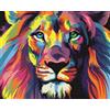 ARTNAPI Dipingere con i numeri, kit per adulti per bambini con cornice 40 x 50 cm (un semplice leone di colore) - Dipinto ad olio su tela - molto divertente e rilassante, anti lo stress