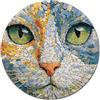 KaayeeWood Puzzle da 1000 pezzi, puzzle per adulti, gatto smeraldo, classici puzzle rotondi, per tutta la famiglia, decorazione per la casa e idea regalo (67,5 x 67,5 cm)