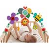 VINDENI Giochi Passeggino Neonati, Arco Giochi Neonato | Gioco per Passeggino Neonato, Attività Sensoriale Pieghevole e Regolabile per Seggiolino Auto e Culla