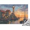 6N2X9A4S Faro Porto Tramonto Puzzle 1000 Pezzi Carta Puzzle per Adulti Rilassamento Decorazione Casa Gioco Famiglia Regalo Concentrazione 38x26cm/1000pcs