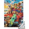 1M6T7B2K Golden Retriever Surfista Puzzle 1000 Pezzi per Adulti Carta Scenario Spiaggia Estiva Famiglia Relax Decorazione Regalo Attenzione 38x26cm/1000pcs