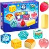 HBSFBH 8 Pezzi Mistery Box Squlshy Set, Squlshy Fun Box, Crunchy Squlshy Fun Box con Forme come burro, fragole e cubetti di ghiaccio, Palline Antistress Box S-qu1shy, Regalo per Feste, Regali per Adult