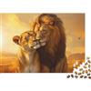 6N2X9A4S Leone e Leonessa Africani Puzzle 1000 Pezzi Puzzle per Adulti Carta Scena Savana Relax Famiglia Decoro Regalo Perfetto 38x26cm/1000pcs