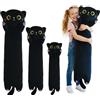 Kekeso Cuscino lungo con gatti di colore nero, 60 cm, morbido cuscino per il corpo, grande gatto, peluche, regalo di compleanno per ragazzi e ragazze