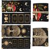 GLOBLELAND 2 porta carte per tarocchi con motivo a sole e lune con motivo a fasi lunari funghi borsa per tarocchi in poliestere albero della vita divinazione grande custodia accessori per carte da