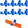 BOXOB 8 Pezzi Supporto Mura a Corsia Singola per Piste Hot Wheels, Blu | Staffe a Muro per Binario Singolo PETG per Speed Snap Track Hot Wheels JDW42 JDW43 con 8 Punti Adesivi Installazione Semplice