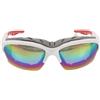 POPETPOP Occhiali da Sole Sportivi da Protezione UV, Montatura Bianca | Lenti Colorate in PC, Adatti e Pesca, Comfort Stabile e Minore Slittamento