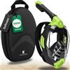 Khroom Maschera Snorkeling Integrale per Adulti e Bambini da 5 Anni (L-XL) | Seaview X | Sicurezza CO2 verificata da DEKRA | Respiri con naso e bocca | Antiappannamento | Supporto action cam