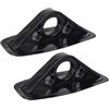 Abaodam 2 Pezzi Supporto Pagaia in PVC Nero Base Adesiva Multi Foro | Montaggio Semplice su Gommone e Canoa, Superficie Zigrinata, per Teli Ombreggianti e Pali Leggeri