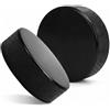 QKNOSM 2 dischi da hockey su ghiaccio, in gomma, 7,5 x 2,5 cm | Standard Competition Puck Original per Esercizio e Allenamento Classico Indoor Nero