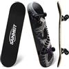 SAINMEIT Skateboard completo da 78 cm, 8 strati in acero canadese a doppio calcio concavo, skateboard per principianti, bambini, ragazzi e adulti