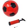 CUCUBA Pallone da Calcio Rossonero da Allenamento o Partita Colore Rosso Nero Misura 5 con Pompa Portatile